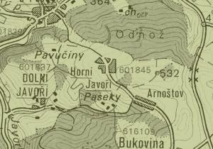 Mapa: Horní Javoří